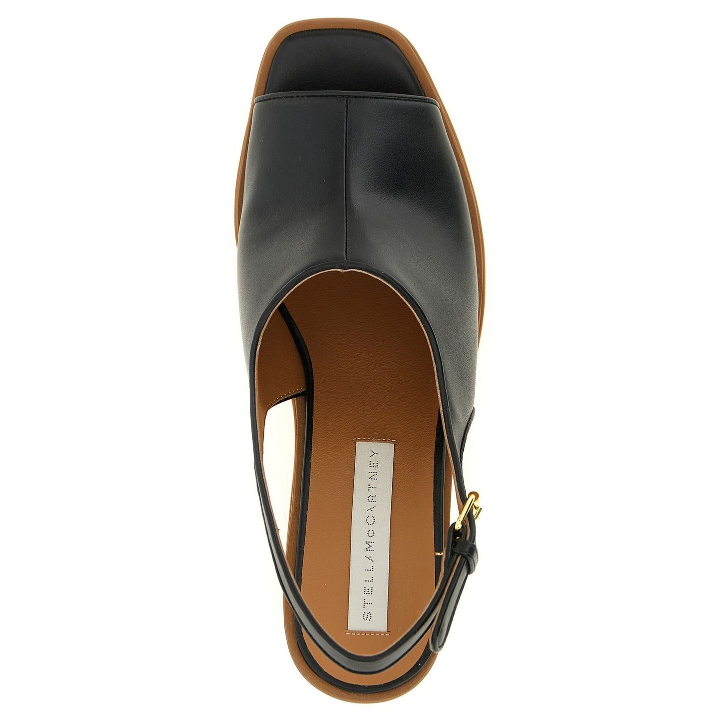 Stella McCartney Black Polyurethane Wedge Sandals