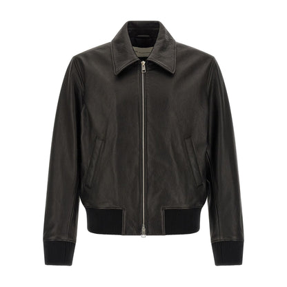 Ami Paris Black Lamb Leather Leather Jacket