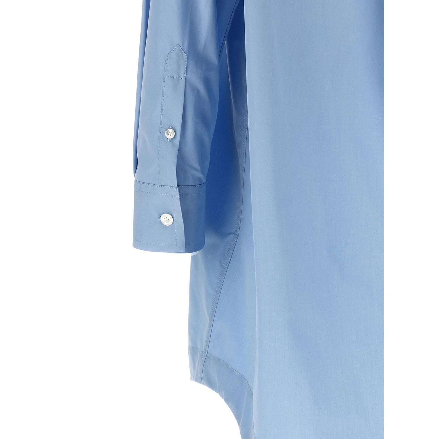 Ami Paris Blue Cotton Midi Dress