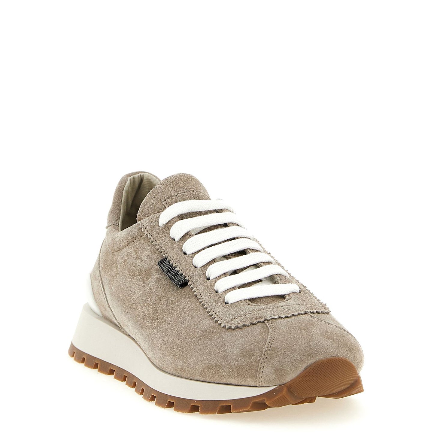 Brunello Cucinelli Beige Calfskin Athletic Sneakers