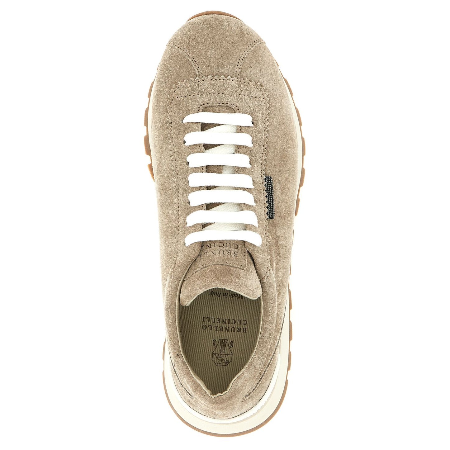 Brunello Cucinelli Beige Calfskin Athletic Sneakers