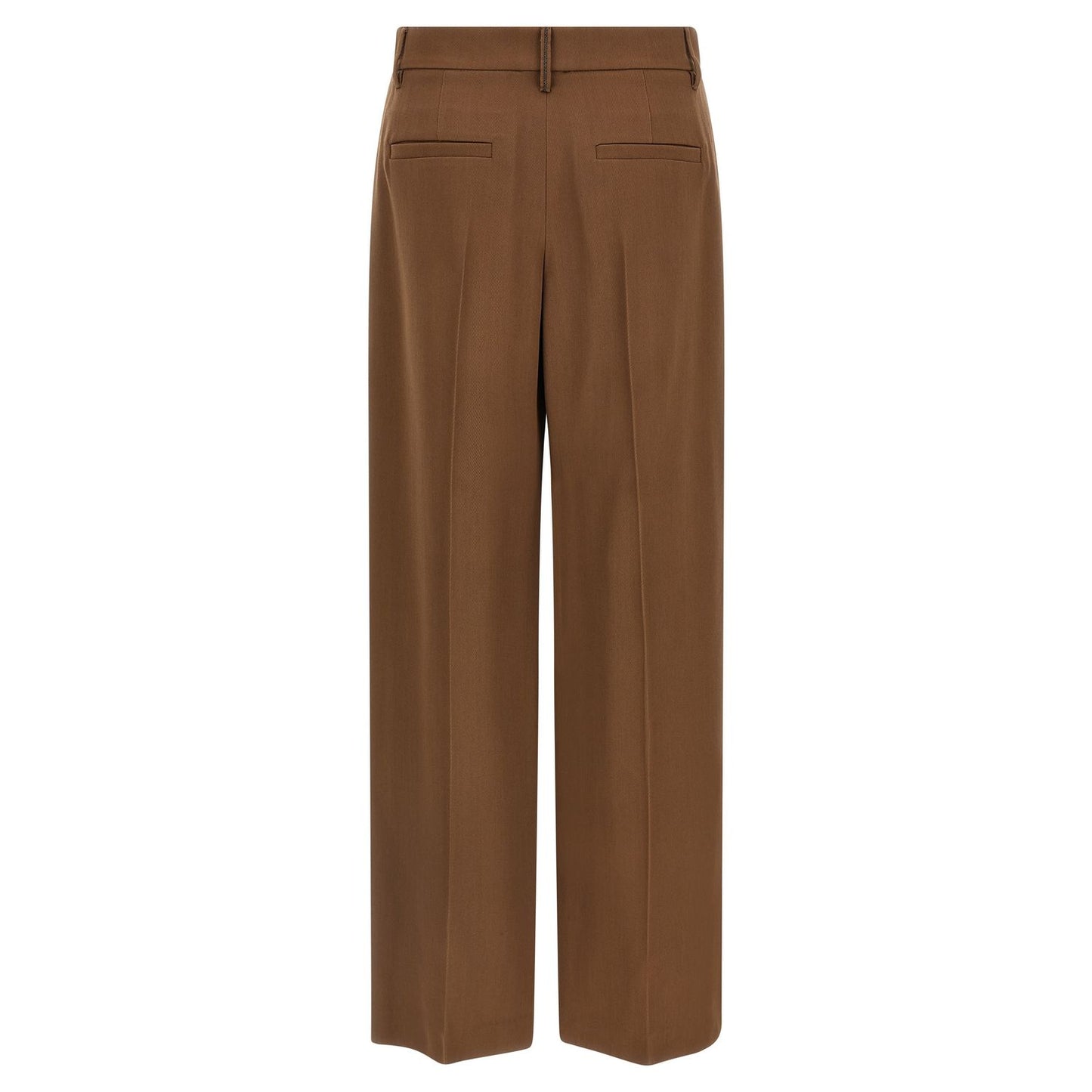 Brunello Cucinelli Brown Virgin Wool Casual Pants