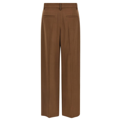 Brunello Cucinelli Brown Virgin Wool Casual Pants