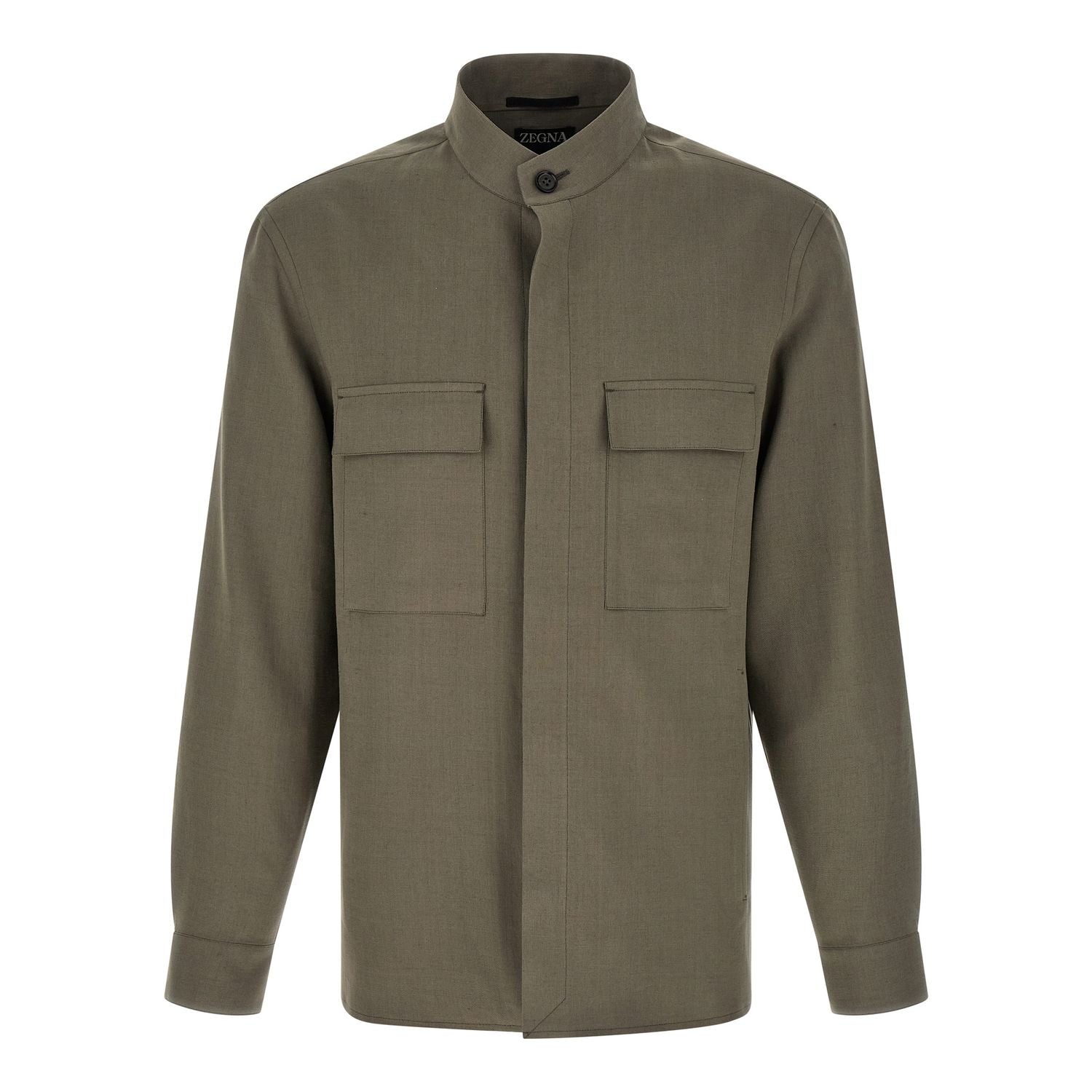 ZEGNA Gray Linen Blouse