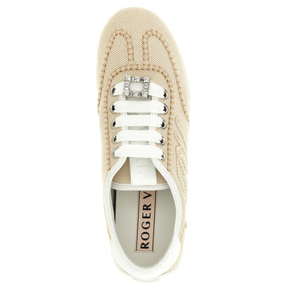 Roger Vivier Beige Polyamide Low Top Sneakers