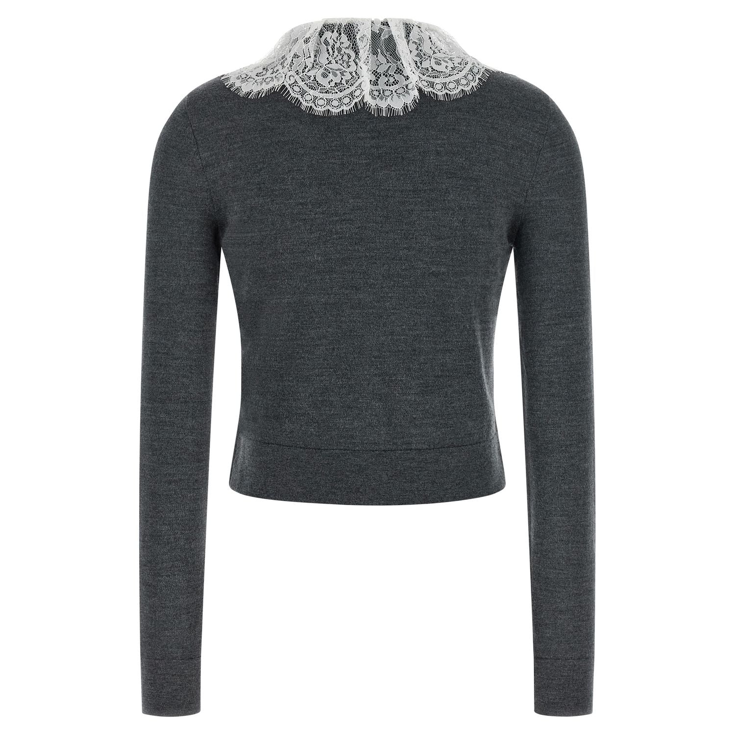 Self-Portrait Gray Wool Cardigan