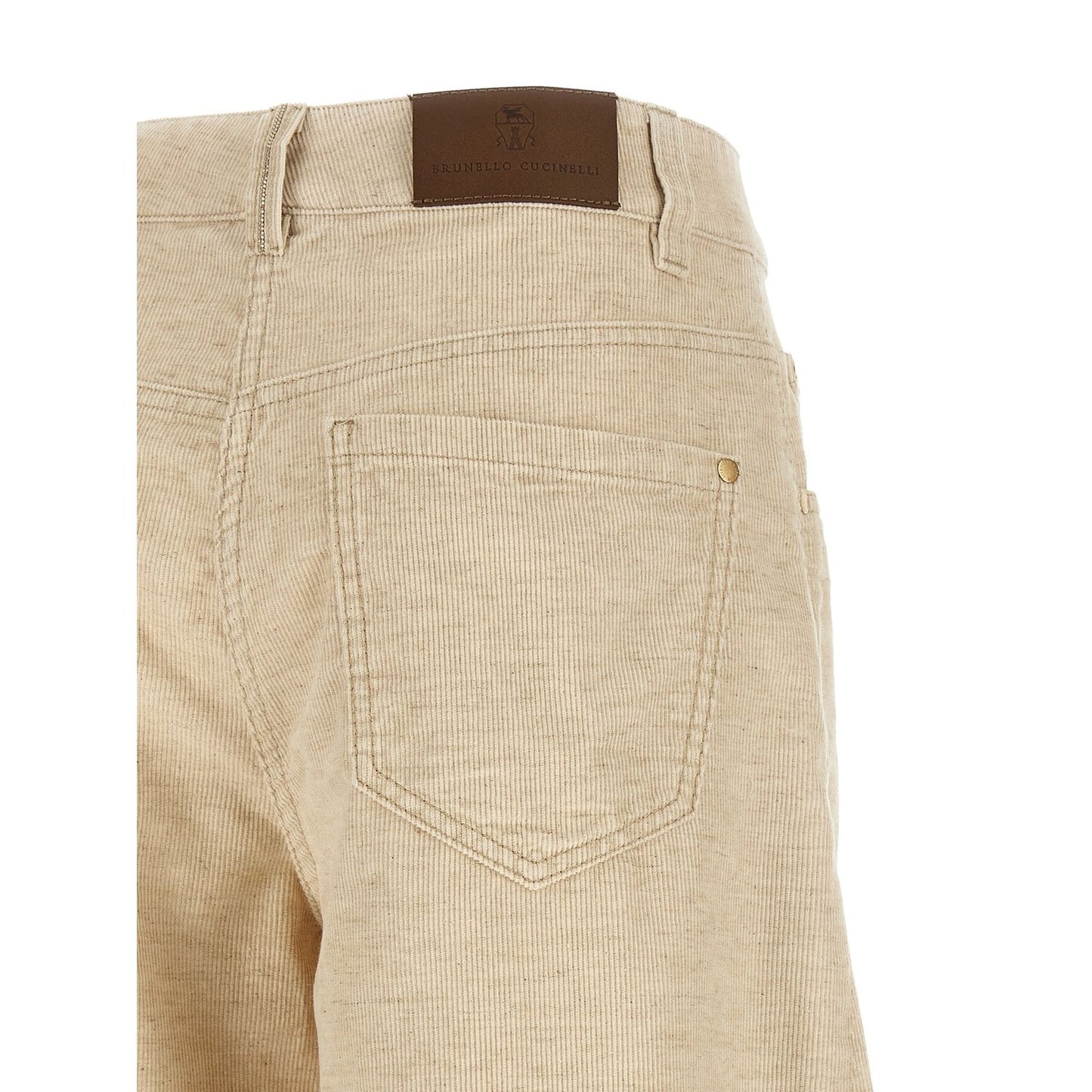 Brunello Cucinelli Beige Cotton Casual Pants
