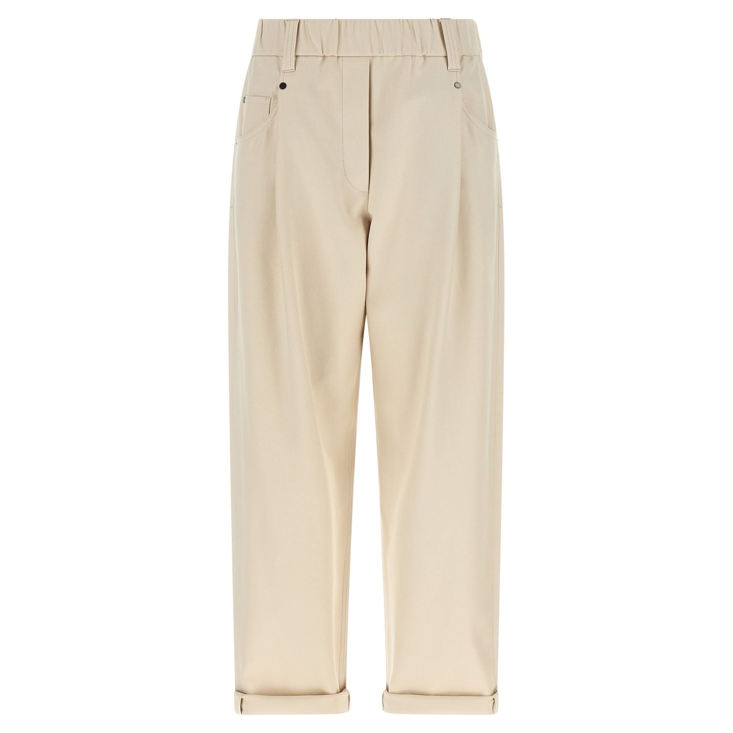 Brunello Cucinelli Beige Cotton Casual Pants