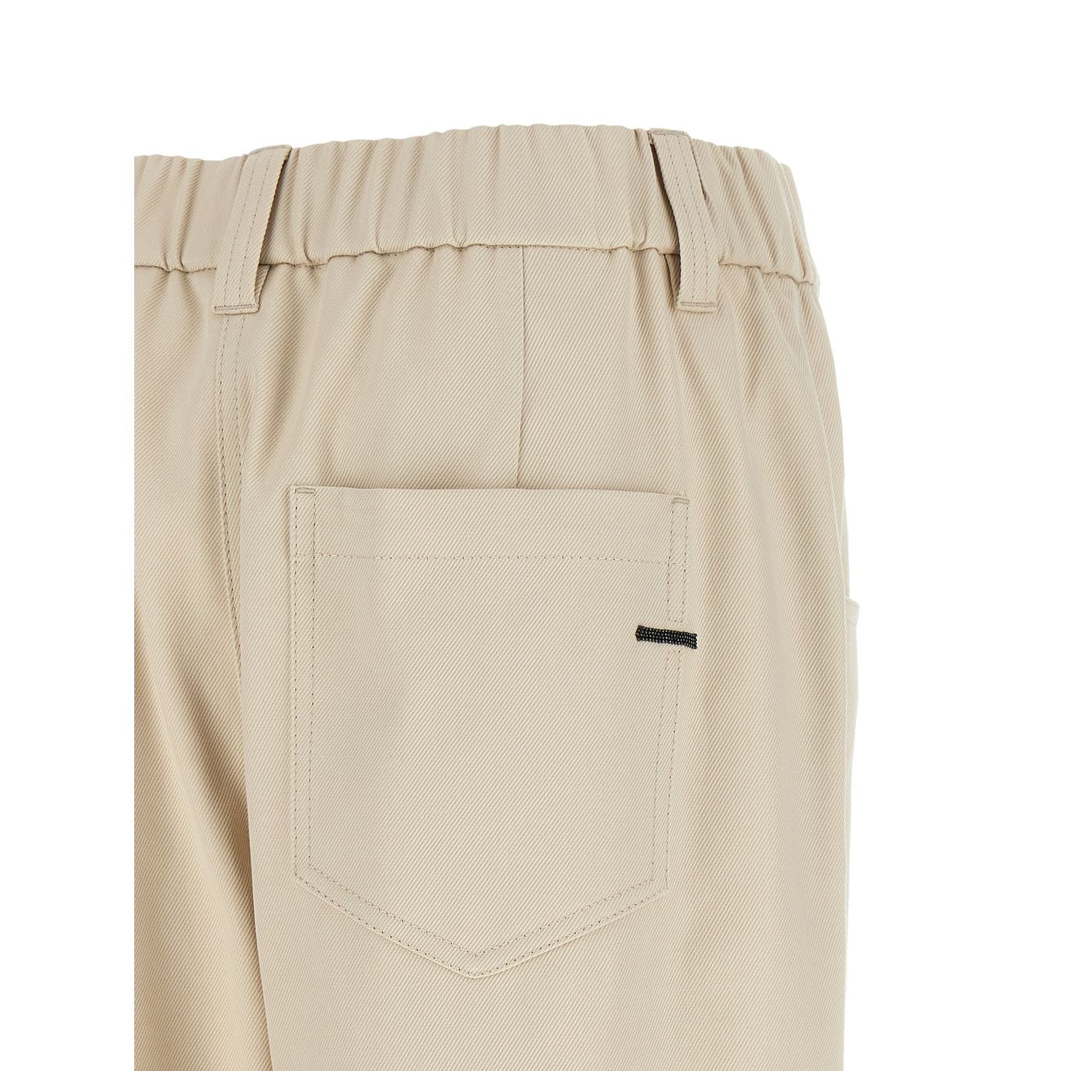 Brunello Cucinelli Beige Cotton Casual Pants