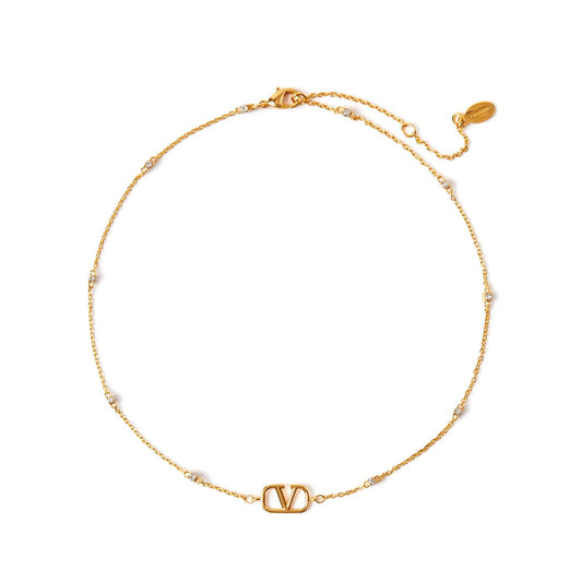 Valentino Garavani Gold Brass Necklace