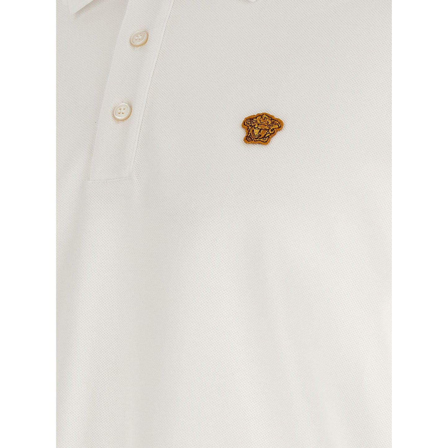 Versace White Cotton Polo Shirt