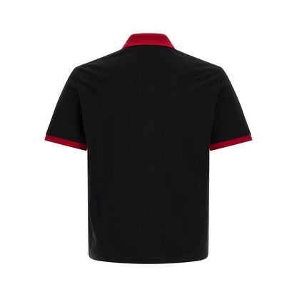 Versace Black Cotton Polo Shirt