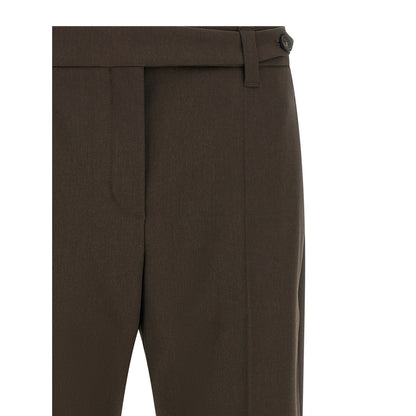 Brunello Cucinelli Brown Virgin Wool Dress Pants