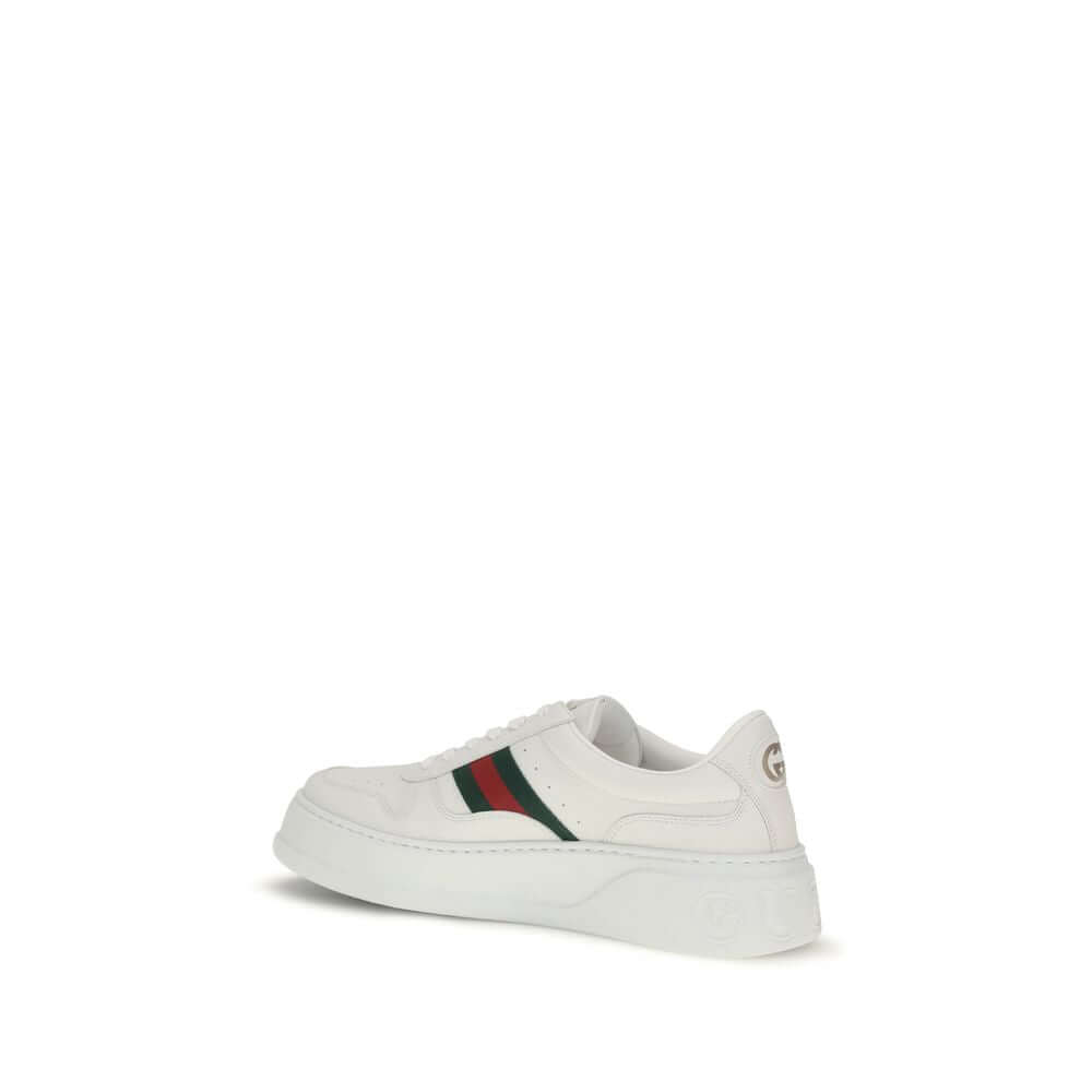 Gucci White Calf Leather Bos Taurus Chunky Sneakers