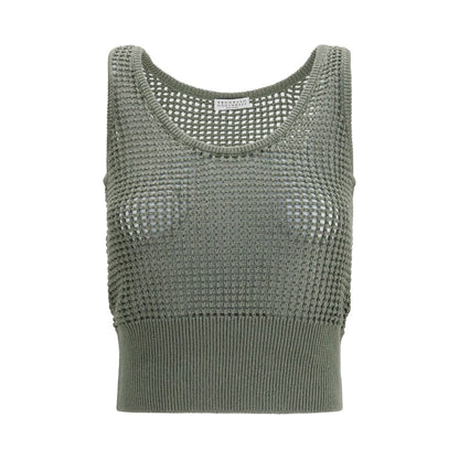 Brunello Cucinelli Bicolor Cotton Tank Tops