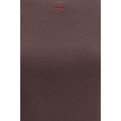 Courrèges Brown Cotton T-Shirt