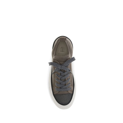Brunello Cucinelli Brown Cotton Low Top Sneakers