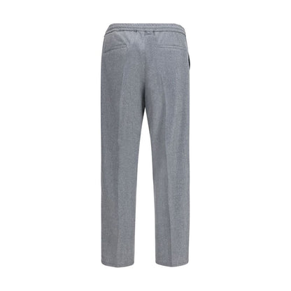 Brunello Cucinelli Gray Wool Oves Aries Casual Pants