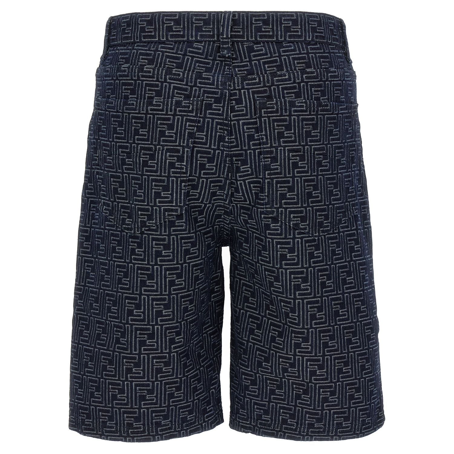 Fendi Blue Cotton Bermuda Shorts