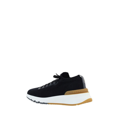 Brunello Cucinelli Black Cotton Athletic Sneakers