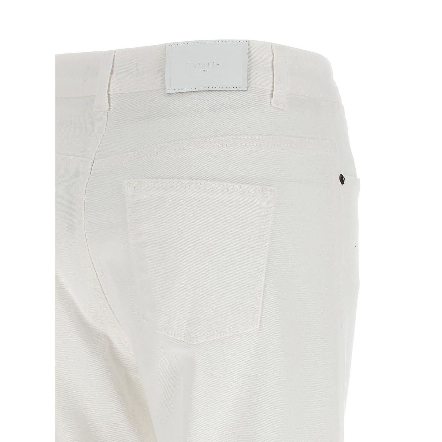 Twinset White Cotton Flared Jeans