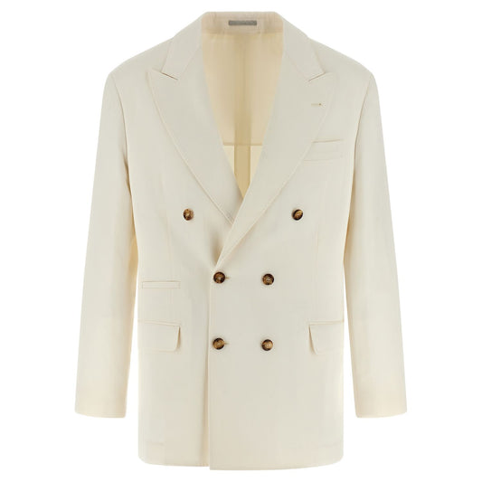 Brunello Cucinelli White Silk Blazer