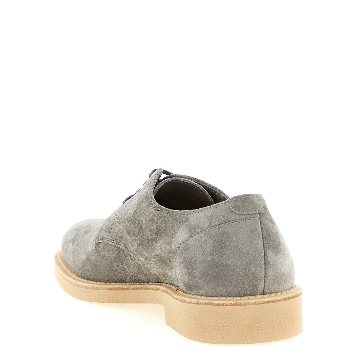Brunello Cucinelli Gray Leather Oxfords And Derbies