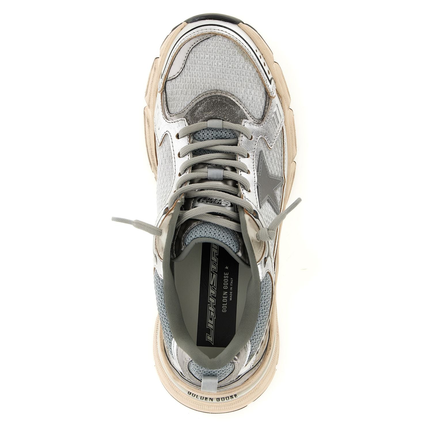 Golden Goose Silver Leather Chunky Sneakers
