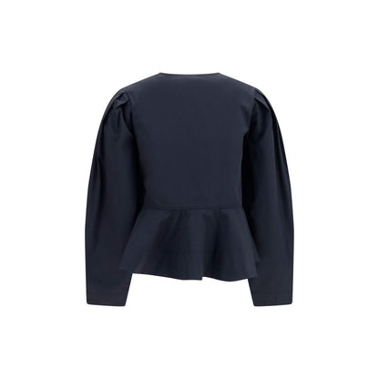 Ganni Black Cotton Blouse
