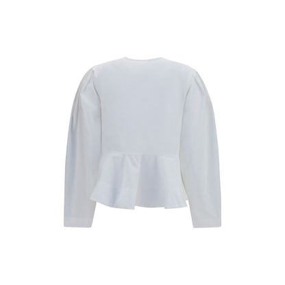 Ganni White Cotton Blouse