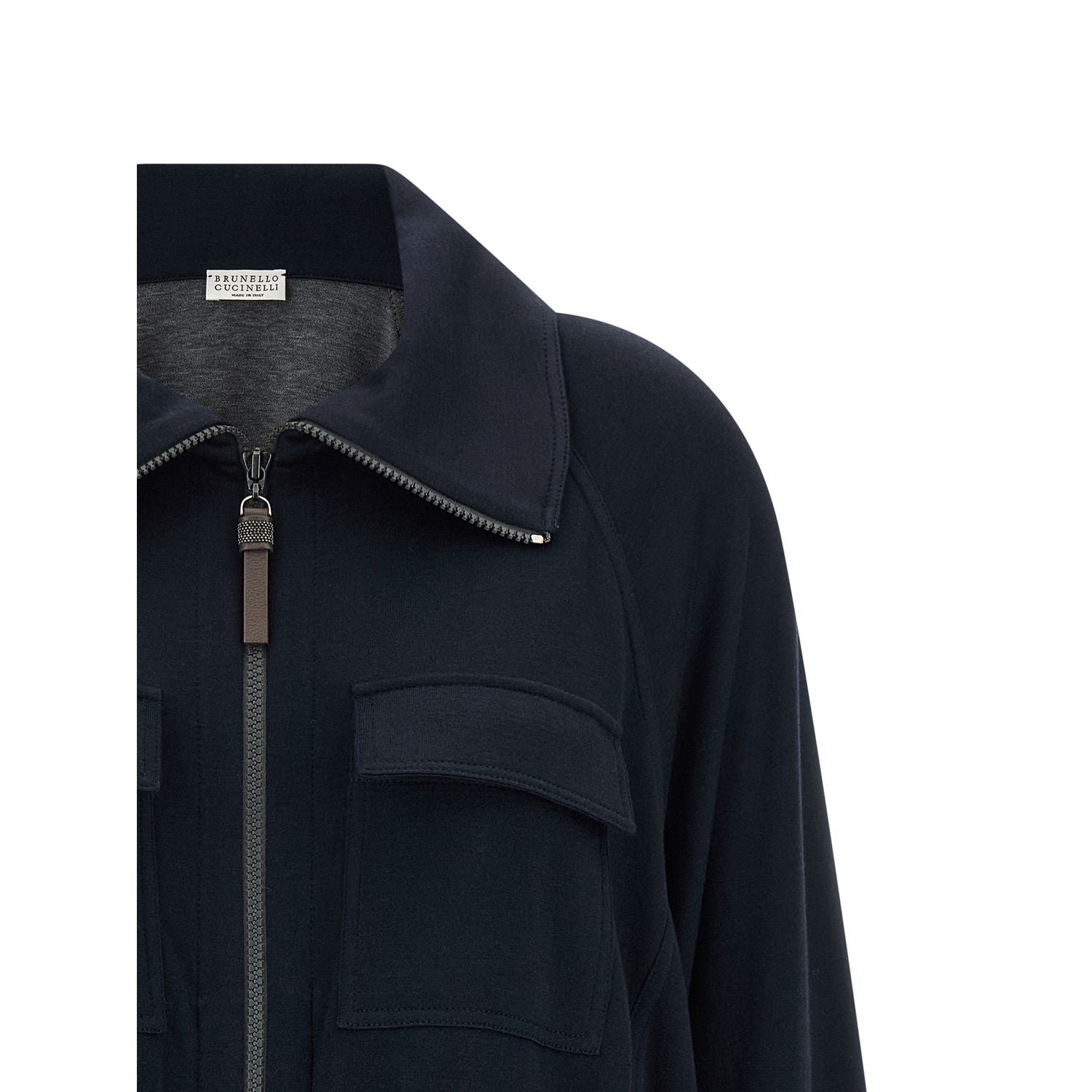 Brunello Cucinelli Blue Cotton Bomber
