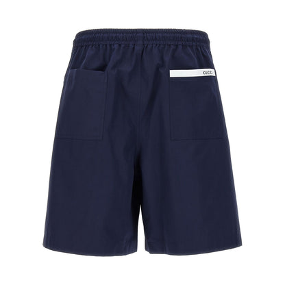 Gucci Blue Cotton Bermuda Shorts