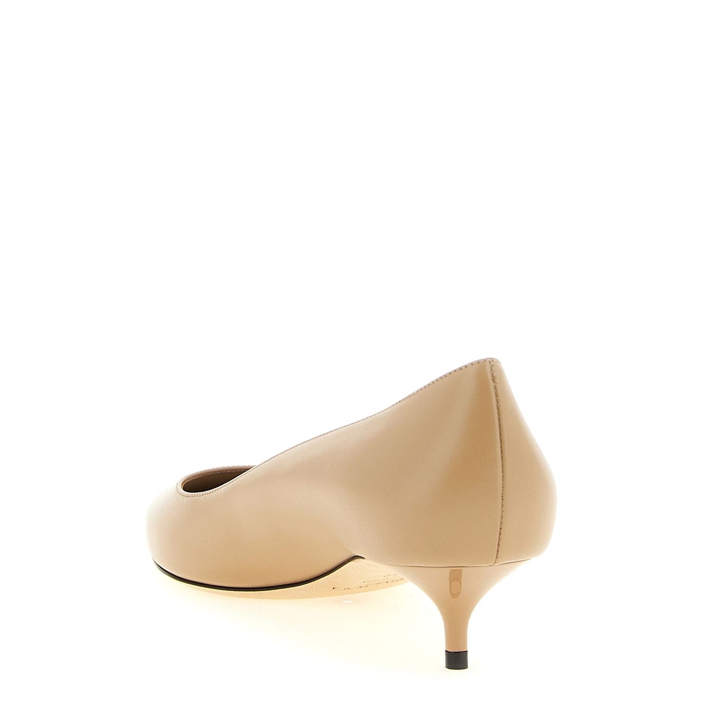 Jimmy Choo Beige Leather Mid Heel Pumps