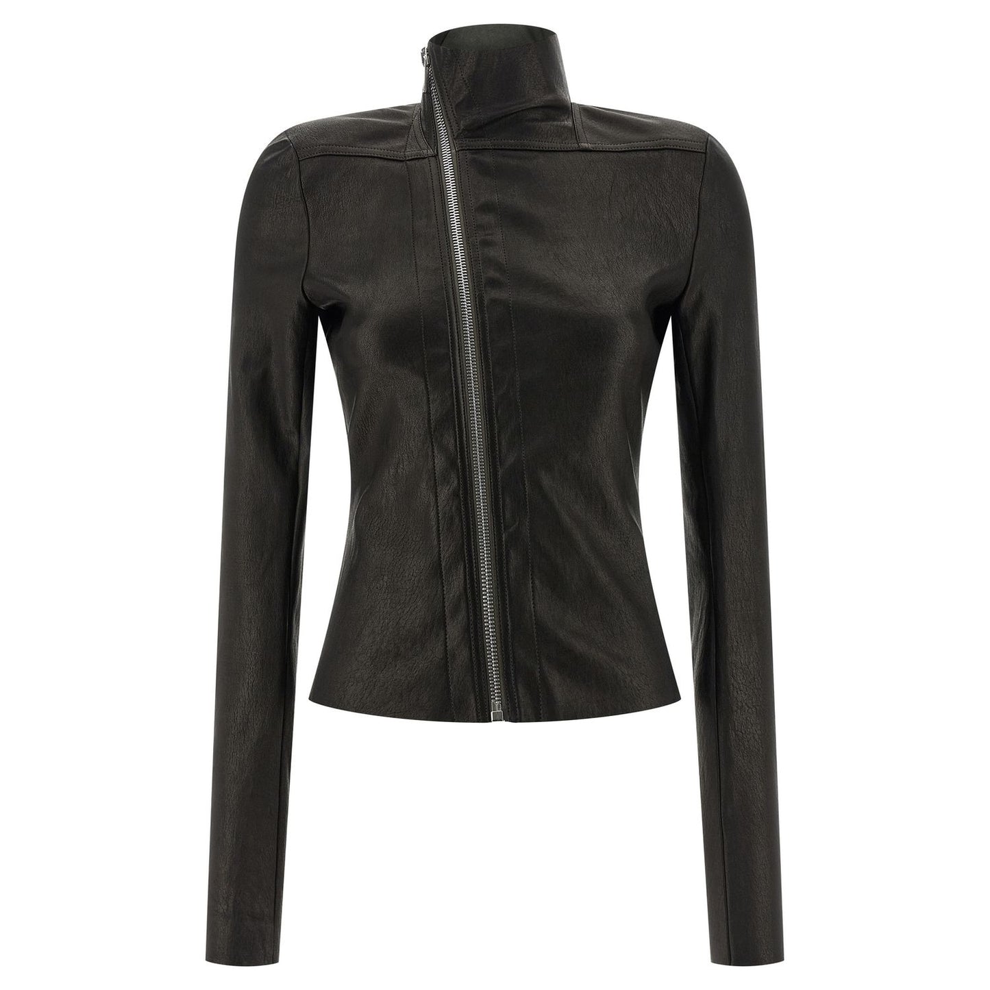 Rick Owens Black Lamb Leather Leather Jacket