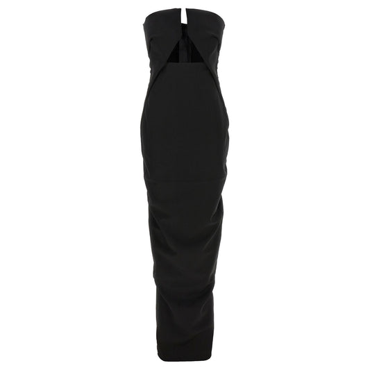Rick Owens Black Wool Long Dress