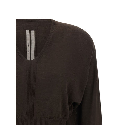 Rick Owens Brown Virgin Wool Shirt