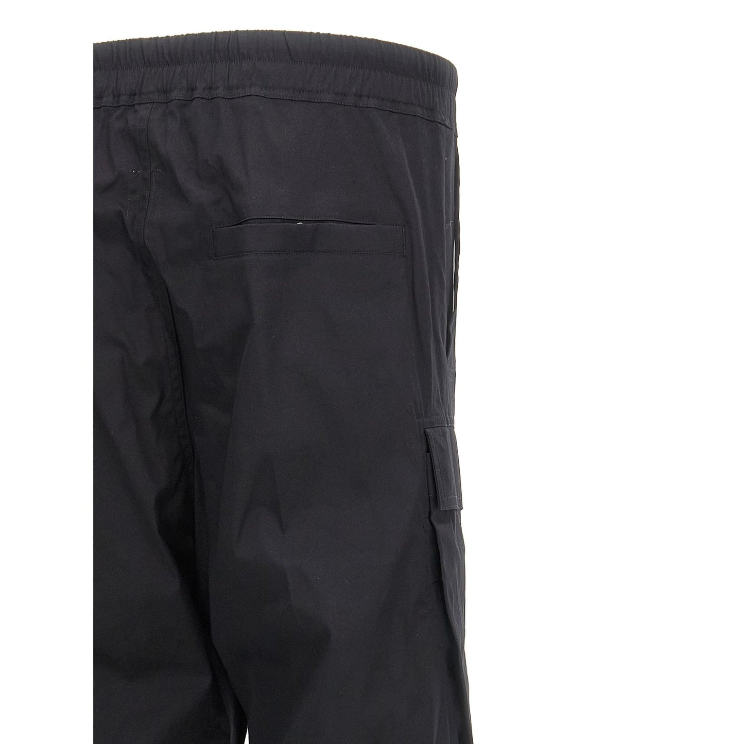 Rick Owens Black Cotton Cargo Pants