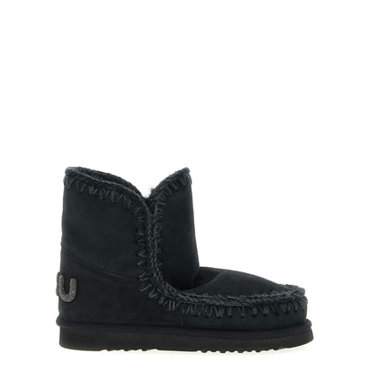 Mou Black Lambskin Ankle Boots