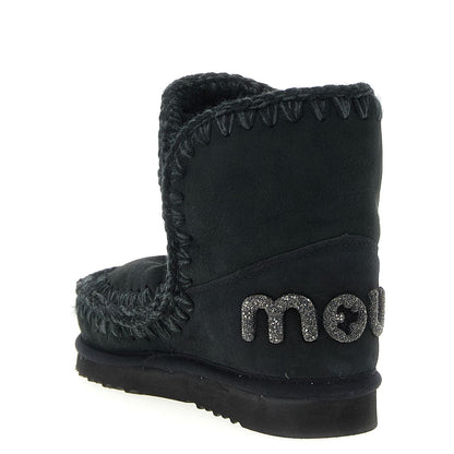 Mou Black Lambskin Ankle Boots