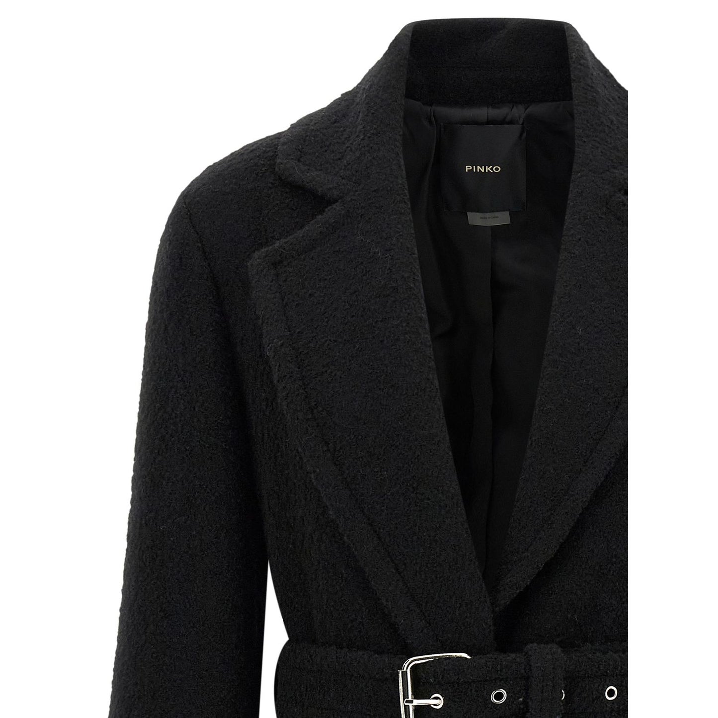 PINKO Black Polyester Coat