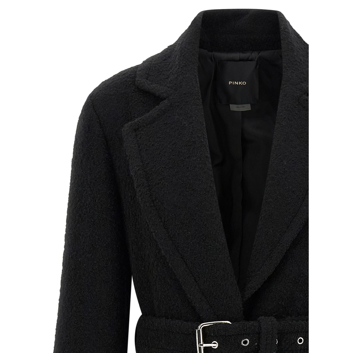 PINKO Black Polyester Coat