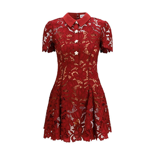 Self-Portrait Bordeaux Polyester Cocktail Dress