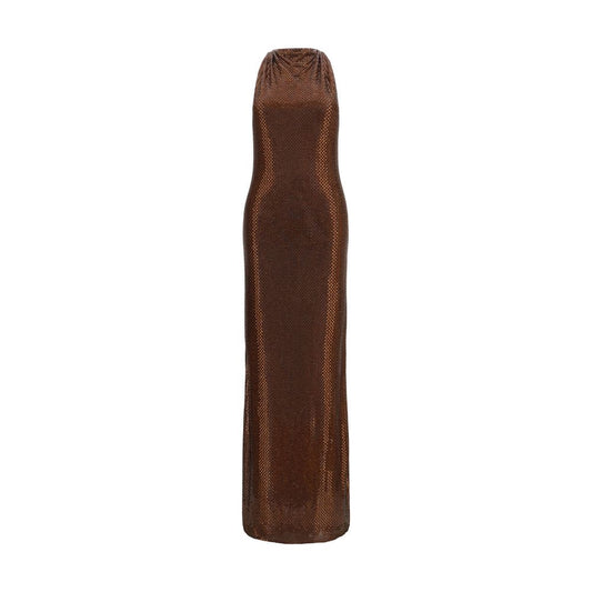 Self-Portrait Brown Polyester Casual Dress