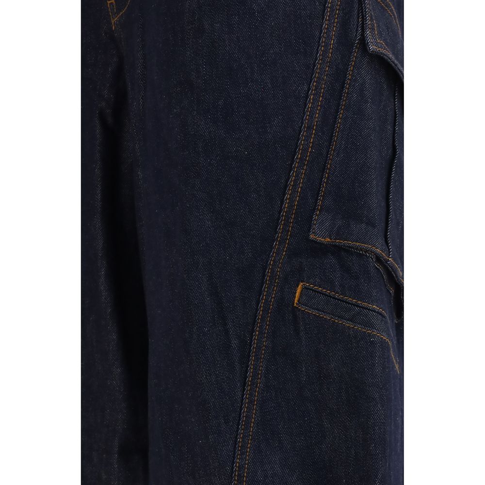 Self-Portrait Blue Cotton Cargo Pants