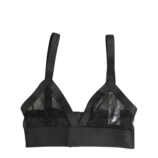 Dolce & Gabbana Black Logo Monogram Soft Cup Brassiere Underwear