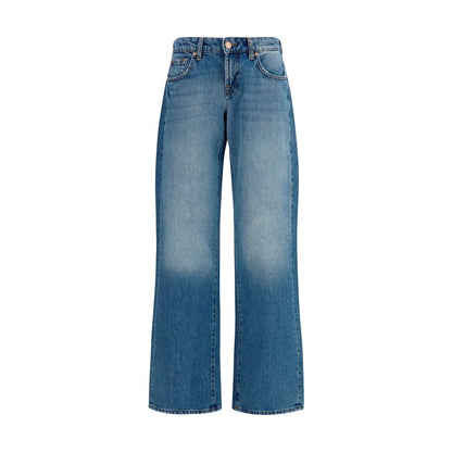 7FOR Blue Cotton Straight-Leg Jeans