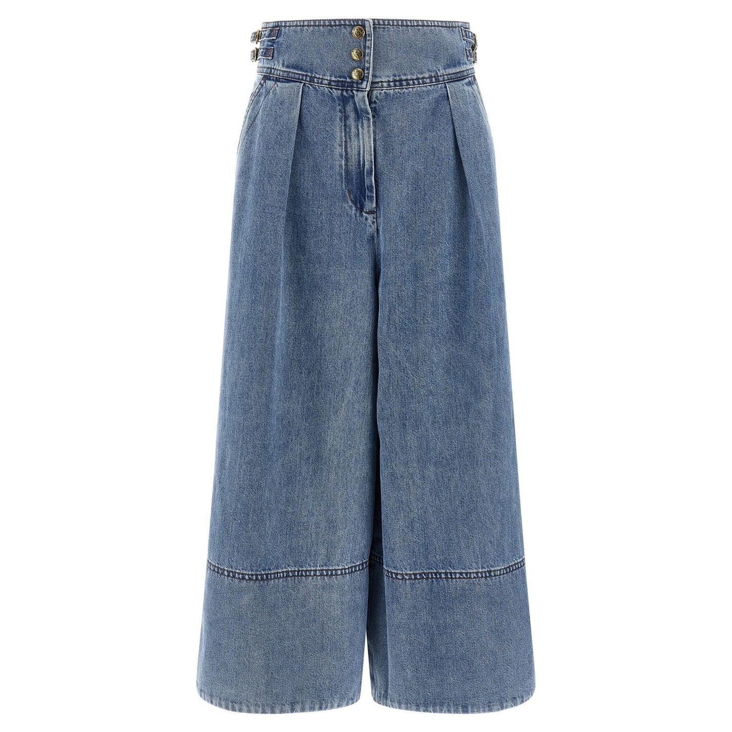 Zimmermann Blue Cotton Cropped Jeans