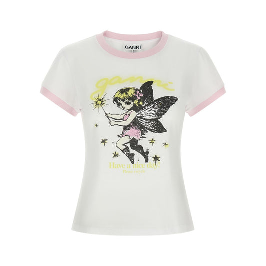 Ganni White Organic Cotton T-Shirt