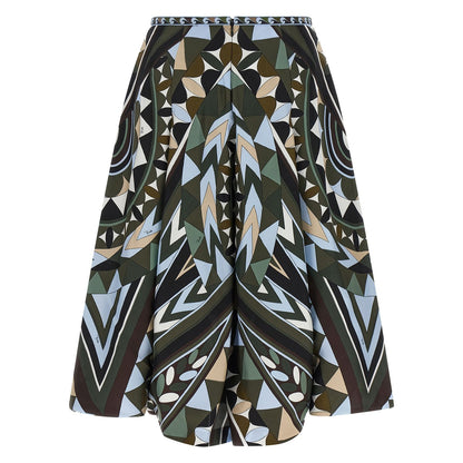 Emilio Pucci Multicolor Silk Midi Skirt