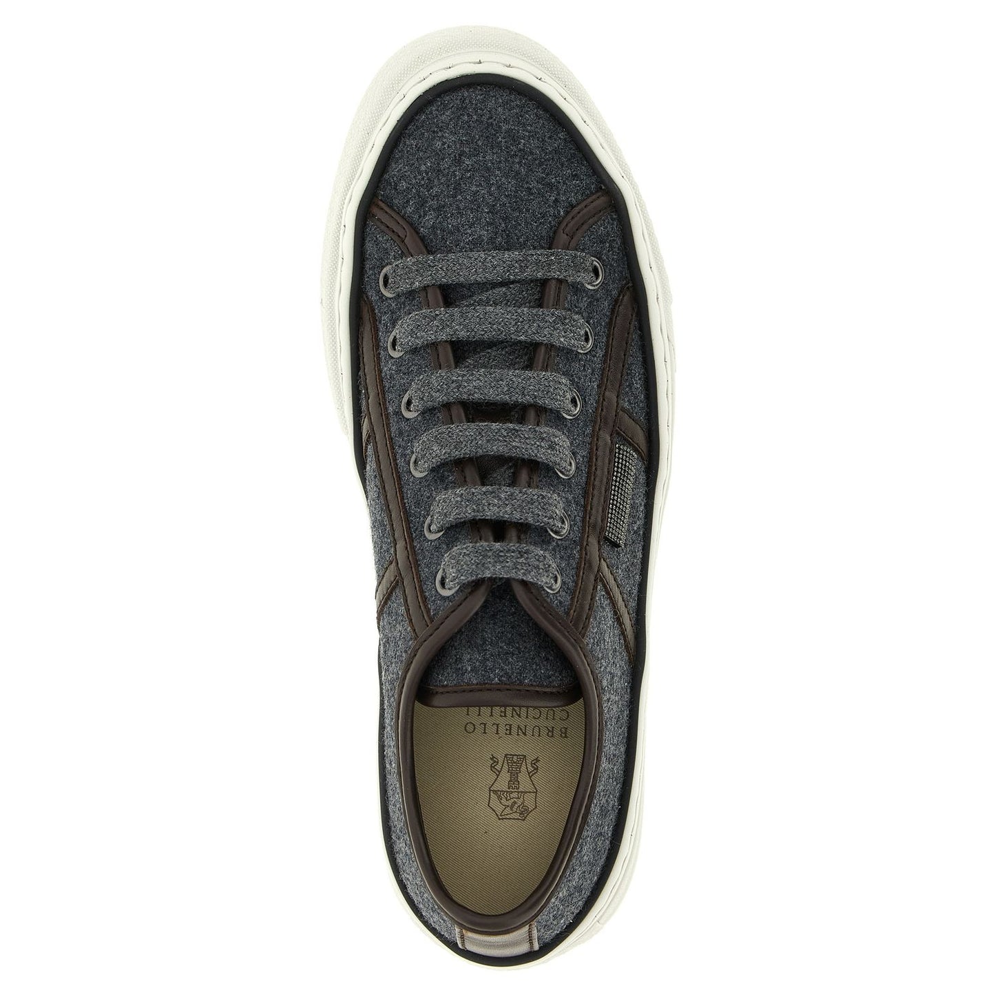 Brunello Cucinelli Gray Virgin Wool Low Top Sneakers